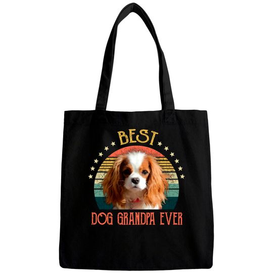 Discover Mens Best Dog Grandpa Ever Cavalier King Charles Spaniel Fathers Day Gift - Quarantine - Bags