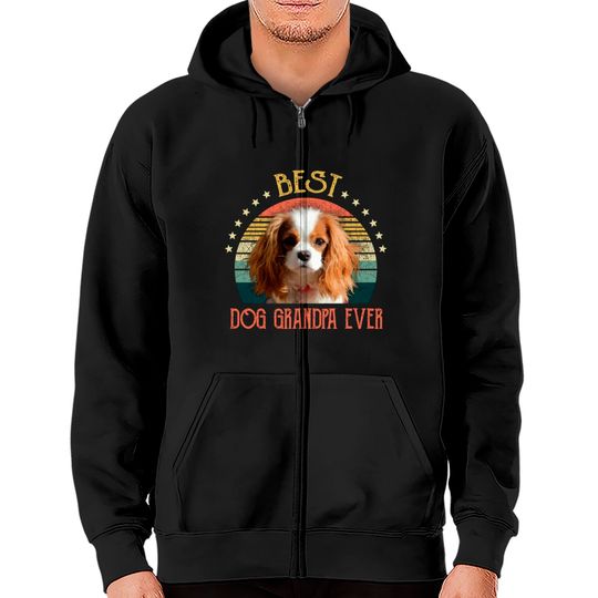 Discover Mens Best Dog Grandpa Ever Cavalier King Charles Spaniel Fathers Day Gift - Quarantine - Zip Hoodies