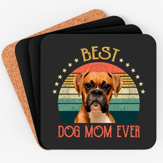 Discover Womens Best Dog Mom Ever Boxer Mothers Day Gift - Quarantine - Coasters