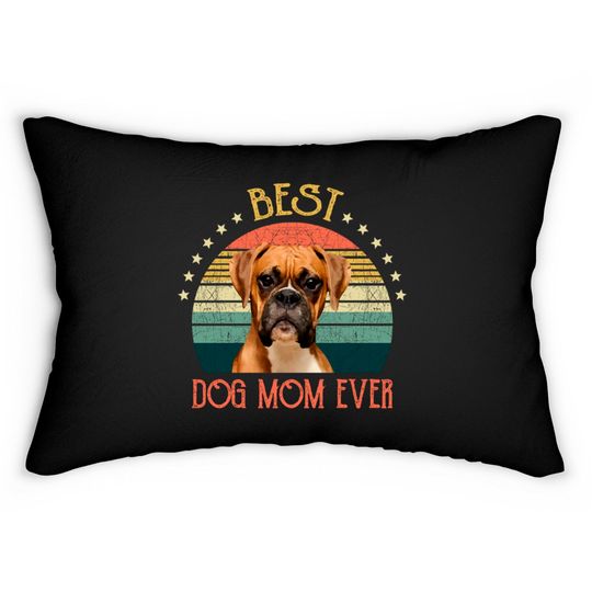 Discover Womens Best Dog Mom Ever Boxer Mothers Day Gift - Quarantine - Lumbar Pillows