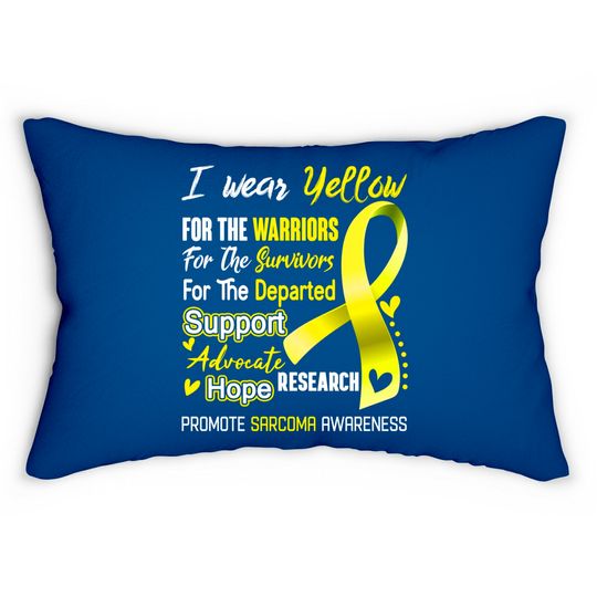 Discover I Wear Yellow For Sarcoma Awareness Support Sarcoma Warrior Gifts - Sarcoma Awareness - Lumbar Pillows