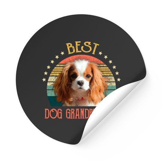 Discover Mens Best Dog Grandpa Ever Cavalier King Charles Spaniel Fathers Day Gift - Quarantine - Stickers
