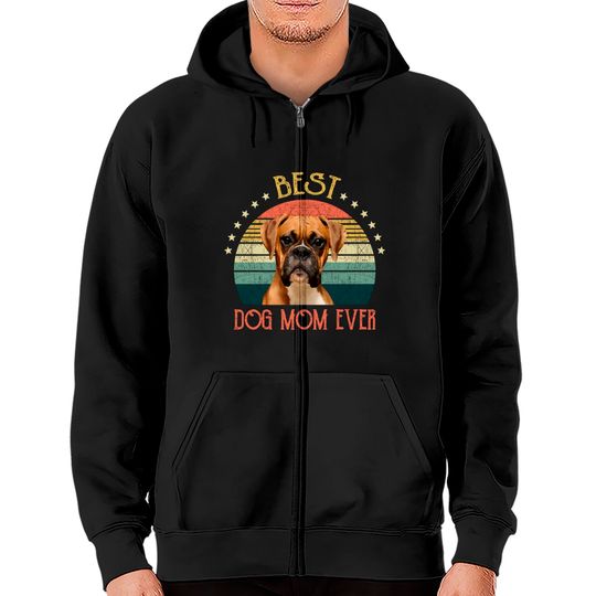 Discover Womens Best Dog Mom Ever Boxer Mothers Day Gift - Quarantine - Zip Hoodies