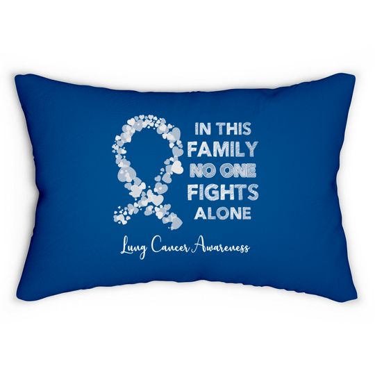 Discover In This Family No One Fight Alone Lung Cancer Awareness Pearl Ribbon Warrior - Lung Cancer Awareness - Lumbar Pillows