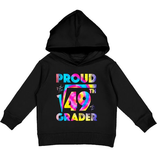 Discover Proud 7th Grade Square Root of 49 Teachers Students - 7th Grade Student - Kids Pullover Hoodies