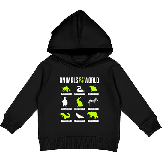 Discover Animals Of The World - Animals Of The World - Kids Pullover Hoodies