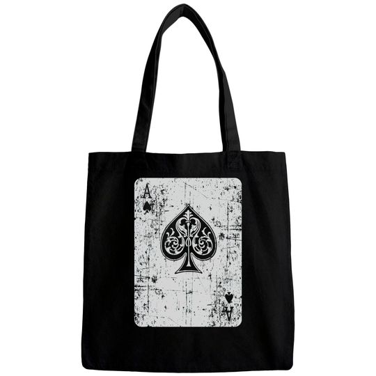 Discover Vintage ace of spades playing card poker Bags