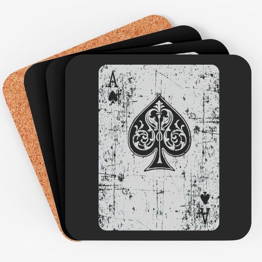 Discover Vintage ace of spades playing card poker Coasters