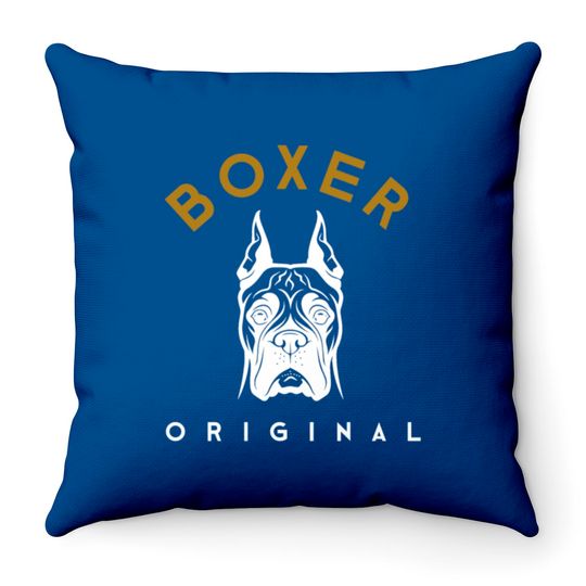Discover Dog Boxer Original Throw Pillows
