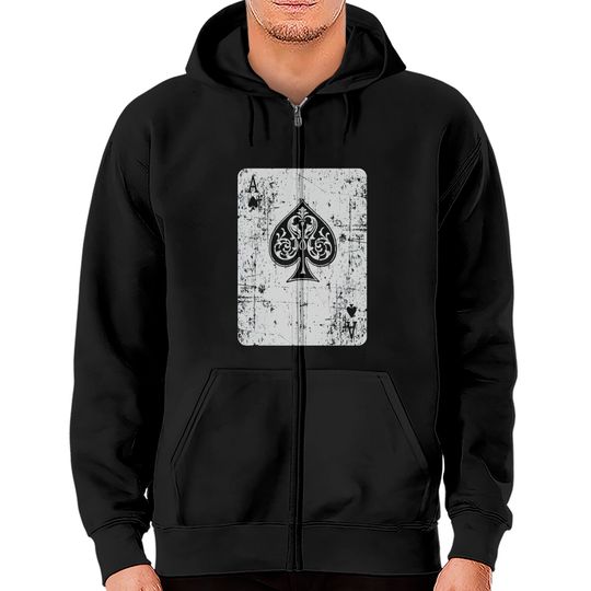 Discover Vintage ace of spades playing card poker Zip Hoodies