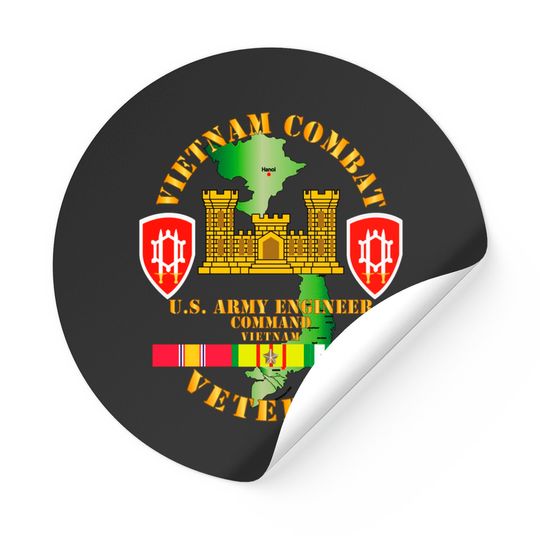 Discover Vietnam Combat Engineer - Engineer Command Vietnam w SVC - Combat - Stickers