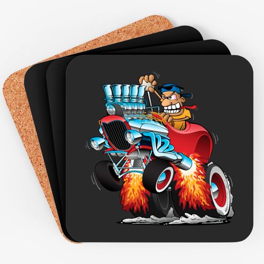 Discover American Hot Rod Car Race Coasters