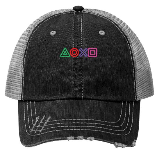Discover playstation buttons glow Trucker Hats