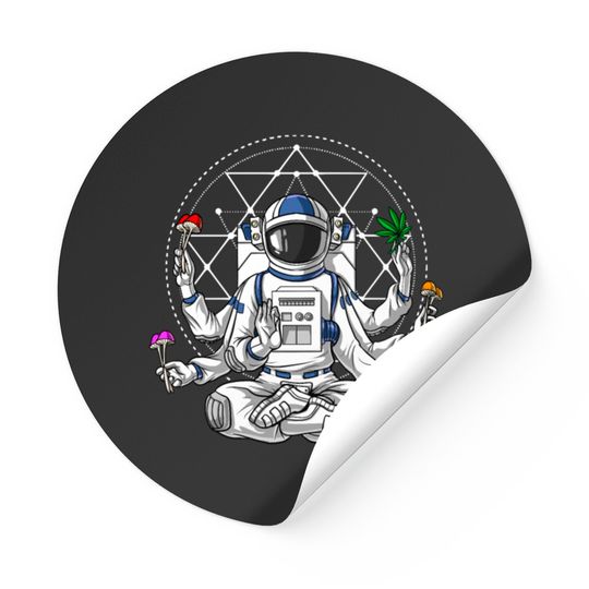 Discover Astronaut Psychedelic Meditation Stickers