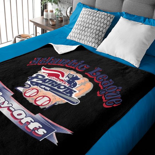 Discover Vintage 2001 Somerset Patriots Atlantic League Playoffs Baby Blankets, Somerset Patriots Baseball Team Baby Blanket