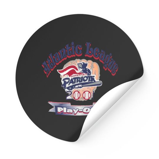 Discover Vintage 2001 Somerset Patriots Atlantic League Playoffs Stickers, Somerset Patriots Baseball Team Sticker