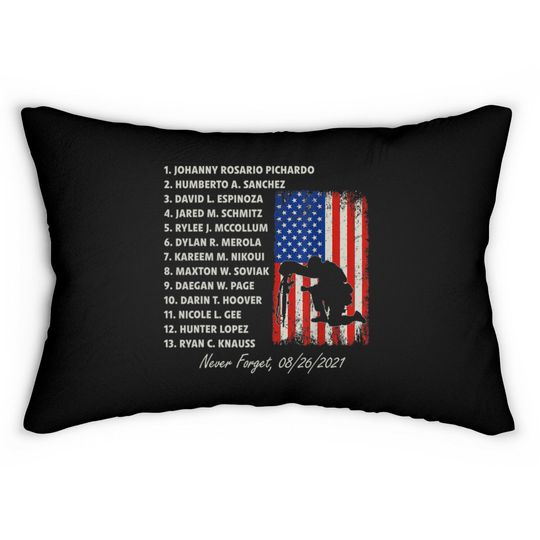 Discover Never Forget The Names Of 13 Fallen Soldiers Lumbar Pillows