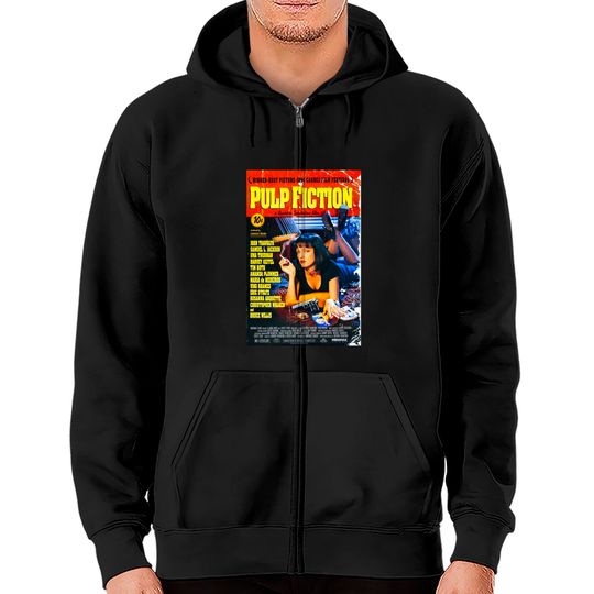 Discover Pulp Fiction Zip Hoodies Movie Poster Tarantino 90s Cult Film Cool Gift Tee