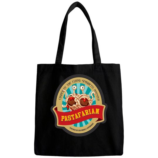 Discover church of flying spaghetti monster Bags