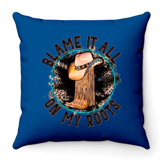 Discover Blame It All on My Roots Country Music Inspired Throw Pillows