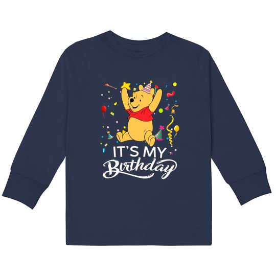 Discover Pooh Winnie the Pooh It's My Birthday  Kids Long Sleeve T-Shirts