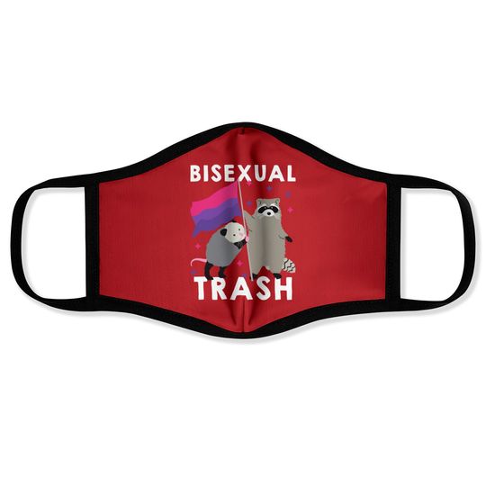 Discover Bisexual Trash Gay Pride Rainbow LGBT Raccoon Face Masks