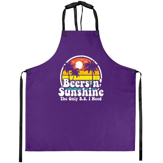 Discover The Only BS I Need Is Beers and Sunshine Retro Beach Aprons