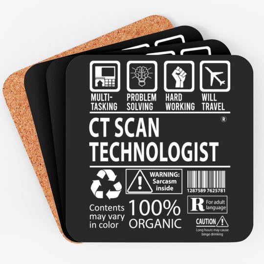Discover Ct Scan Technologist Coasters - Multitasking Job Gi