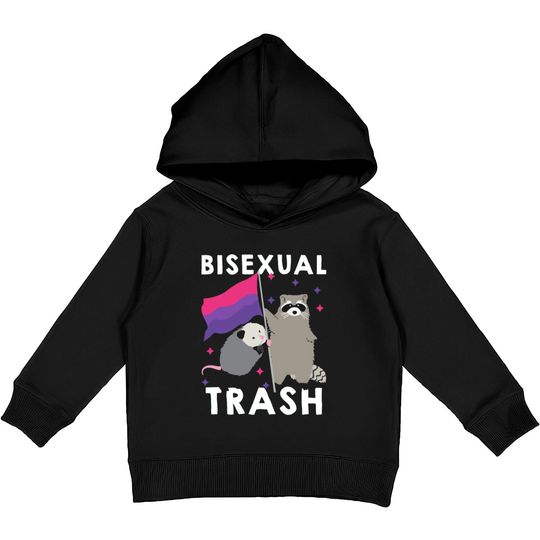 Discover Bisexual Trash Gay Pride Rainbow LGBT Raccoon Kids Pullover Hoodies