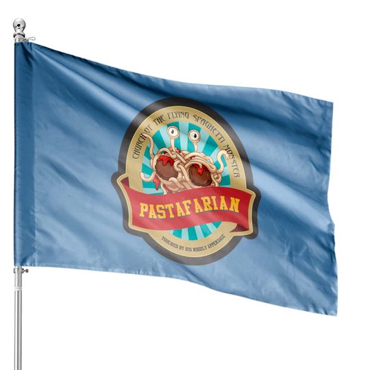 Discover church of flying spaghetti monster House Flags