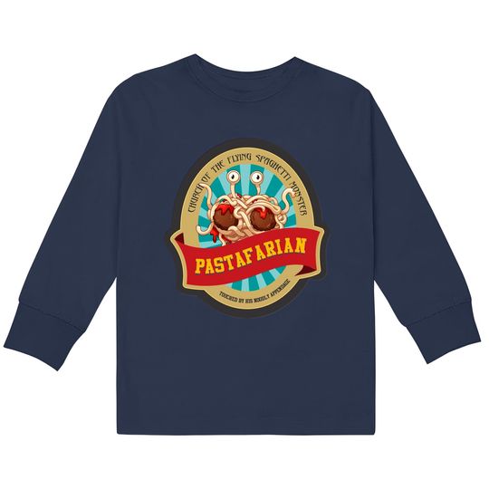 Discover church of flying spaghetti monster  Kids Long Sleeve T-Shirts