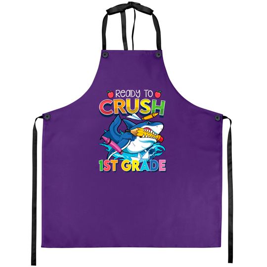 Discover Ready To Crush 1st Grade Shark Back To School Boys Aprons