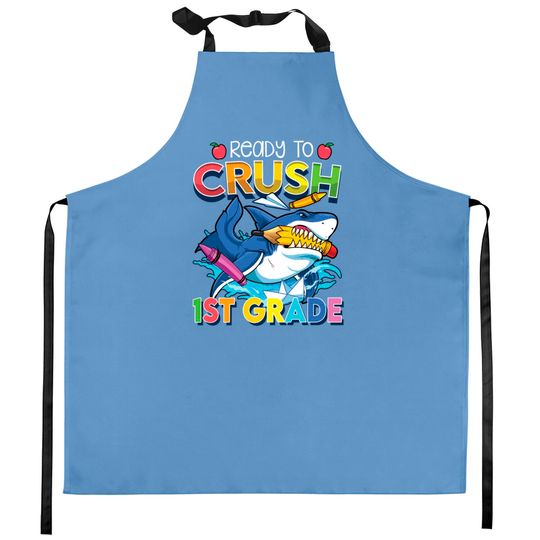 Discover Ready To Crush 1st Grade Shark Back To School Boys Kitchen Aprons