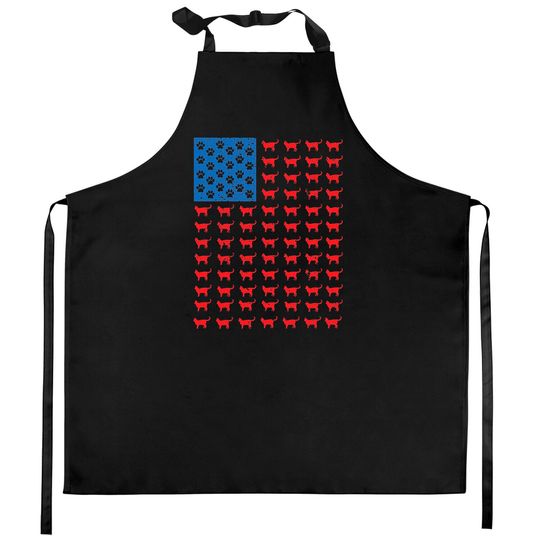 Discover Distressed Patriotic Cat Kitchen Apron for Men Women and Kids Kitchen Aprons