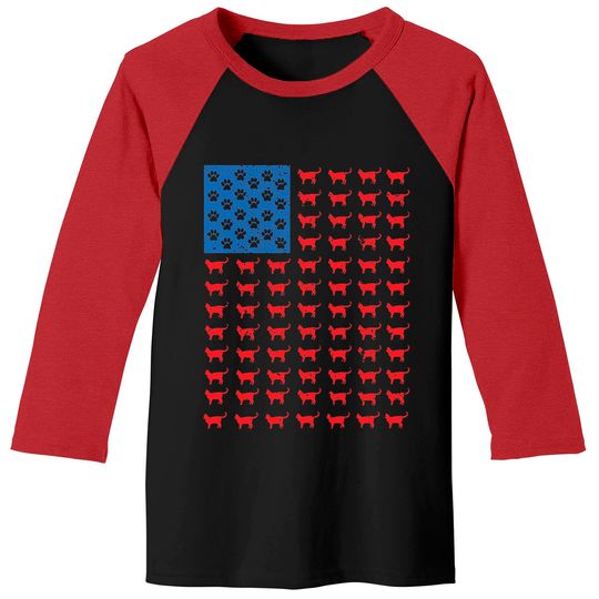 Discover Distressed Patriotic Cat Shirt for Men Women and Kids Baseball Tees