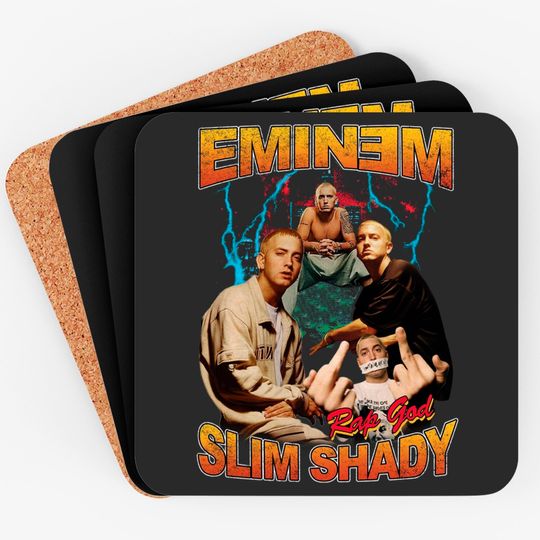 Discover Eminem Retro Vintage Black Coasters