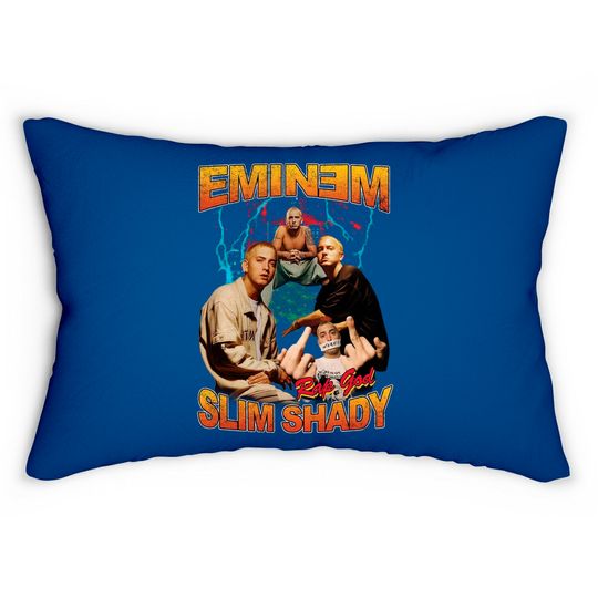 Discover Eminem Retro Vintage Black Lumbar Pillows