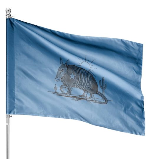 Discover Texas Landscape With Armadillo - Armadillo - House Flags