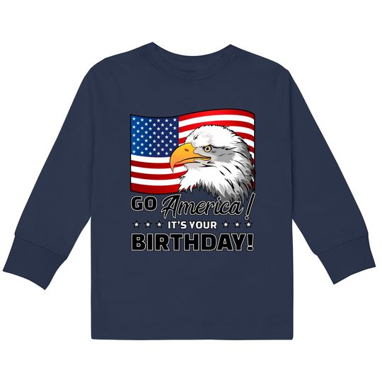 Discover 4th of July American Flag Eagle - 4th Of July -  Kids Long Sleeve T-Shirts