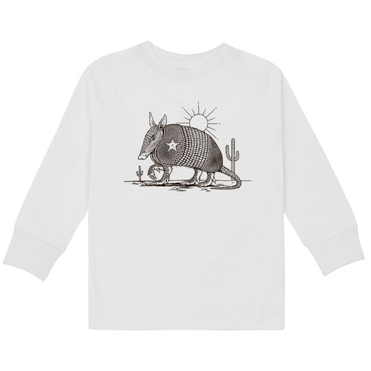 Discover Texas Landscape With Armadillo - Armadillo -  Kids Long Sleeve T-Shirts