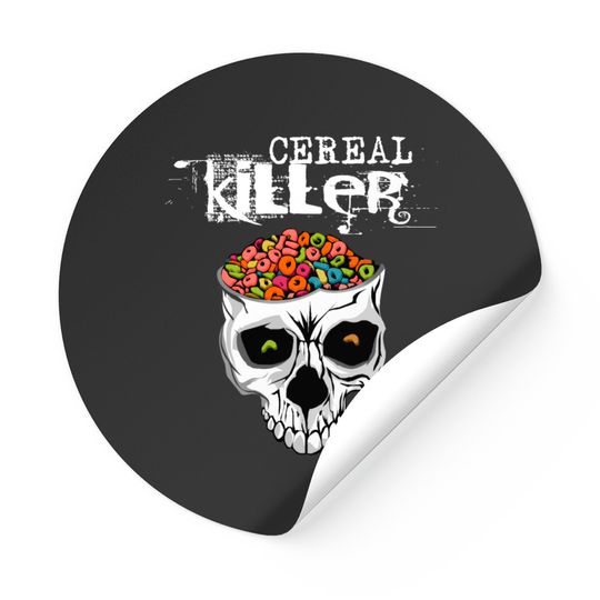 Discover Thread Science Cereal Killer Skull Stickers design