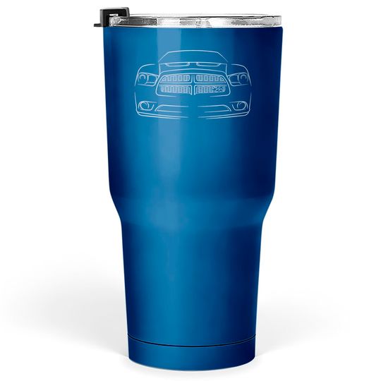 Discover 2013 Dodge Charger R/T - front Stencil, white - Charger - Tumblers 30 oz