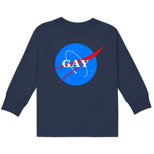 Discover Gay NASA Logo Space Gay Geek Pride - Gay -  Kids Long Sleeve T-Shirts