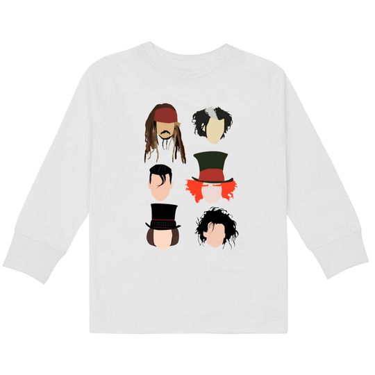 Discover Johnny Depp Characters - Johnny Depp -  Kids Long Sleeve T-Shirts
