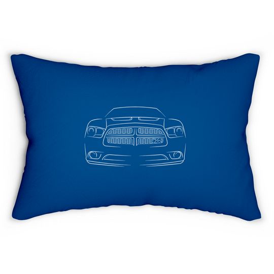 Discover 2013 Dodge Charger R/T - front Stencil, white - Charger - Lumbar Pillows