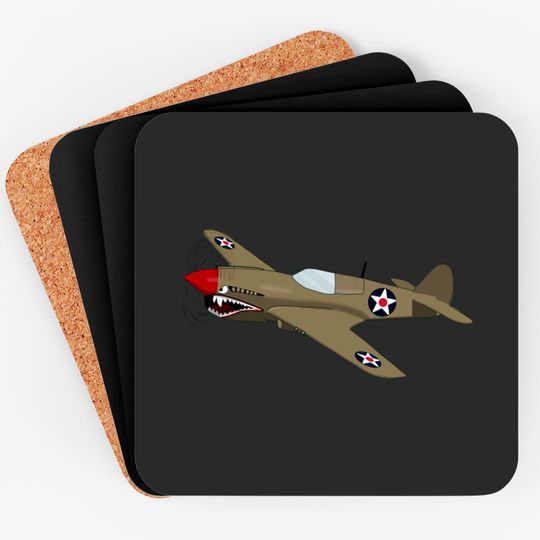 Discover Flying Tiger (Large Design) - Ww2 Plane - Coasters