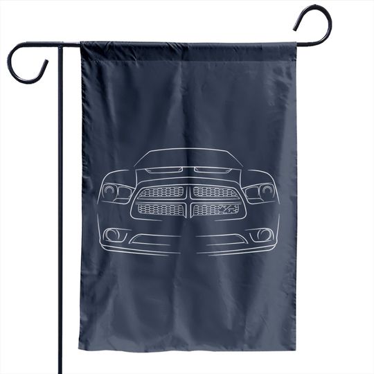 Discover 2013 Dodge Charger R/T - front Stencil, white - Charger - Garden Flags