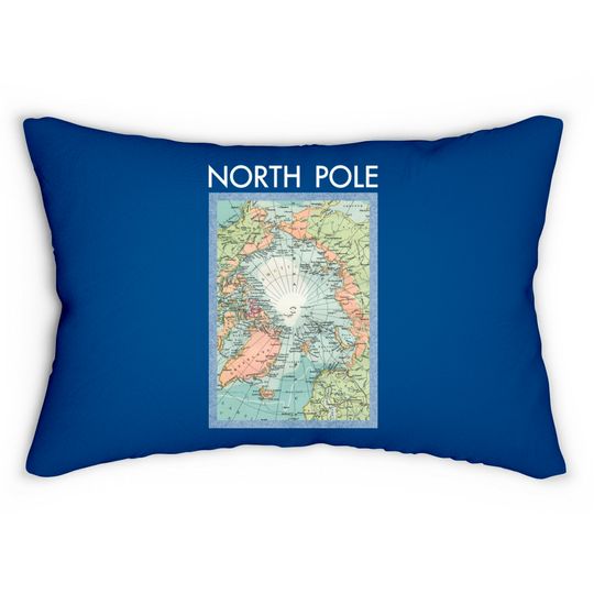 Discover North Pole Vintage Map - North Pole - Lumbar Pillows
