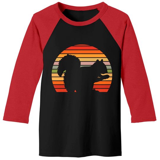 Discover Cool Retro Squirrel Sunset - Squirrel - Baseball Tees