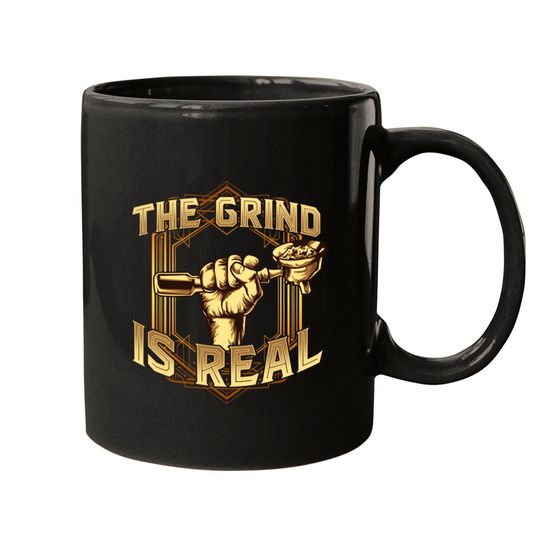 Discover The Grind is Real Funny Baristar Coffee Bar Gift Coffeemaker - Barista - Mugs